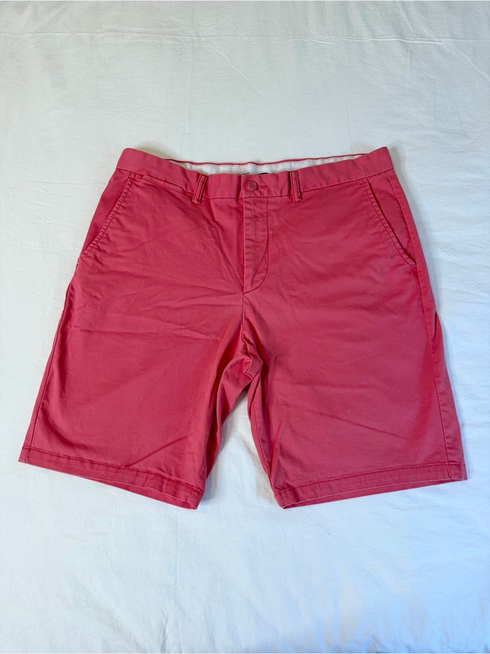 Men's Washed Red Casual Chino Shorts